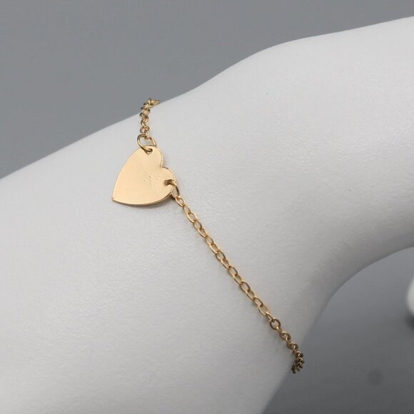 Jewelry - Jewelry bracelet heart love romantic yellow gold tone minimalist dainty new